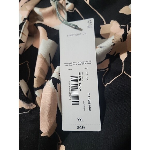 Liz Claiborne Womens Plus XXL 4Way Stretch Ponte Pants-Black Floral New- EMMA - Picture 3 of 10